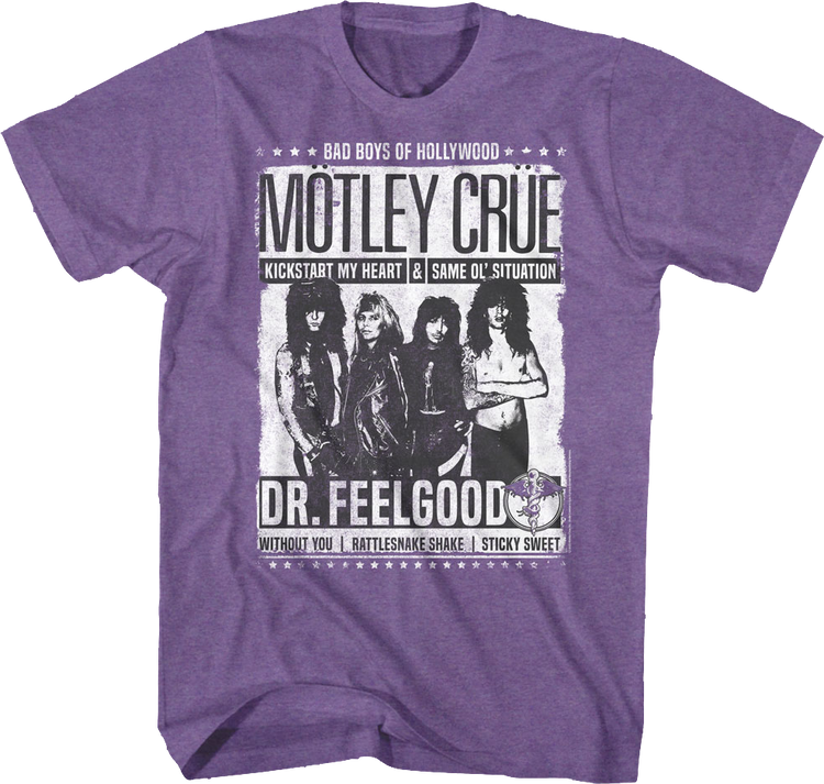 Bad Boys Of Hollywood Poster Motley Crue T-Shirt