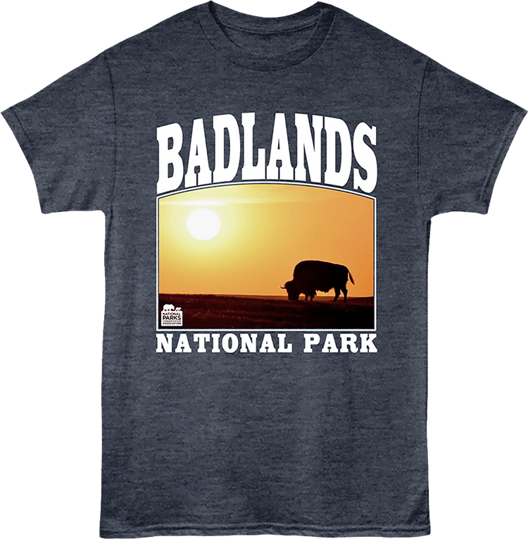 Bison Silhouette Badlands National Park T-Shirt