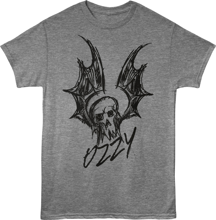 Bat Skull Sketch Ozzy Osbourne T-Shirt