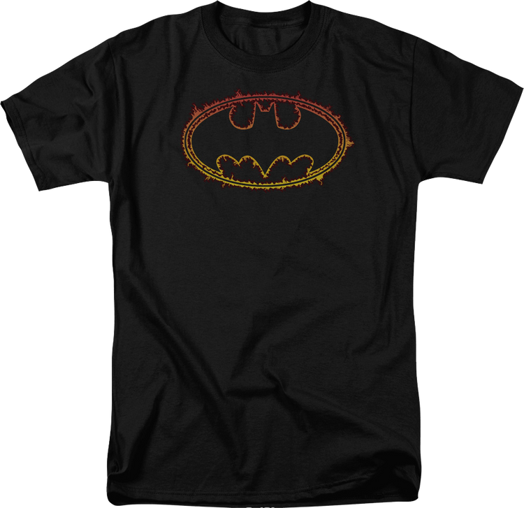 Batman Logo On Fire DC Comics T-Shirt