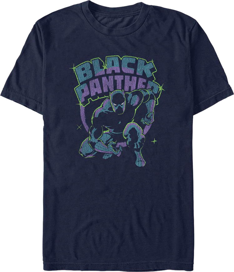 Black Panther Retro Action Pose Marvel Comics T-Shirt