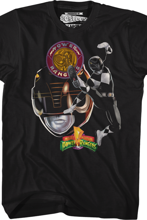 Black Ranger Profile Mighty Morphin Power Rangers T-Shirt