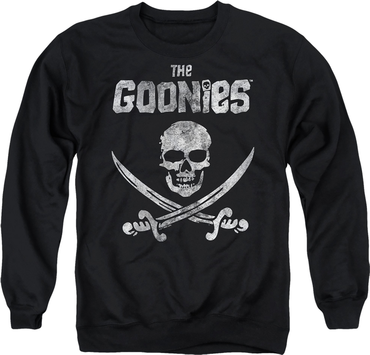 Black Vintage Skull & Crossed Swords Goonies Sweatshirt