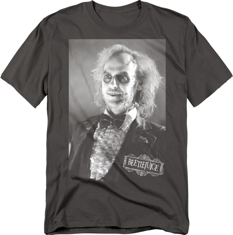Black & White Groom Photo Beetlejuice T-Shirt