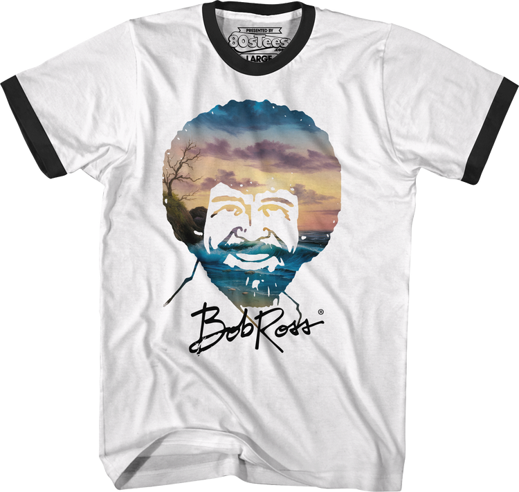 Bob Ross Sunset Ringer Shirt