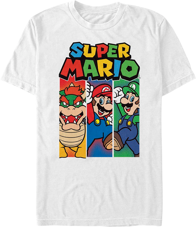 Bowser Mario Luigi Panels Super Mario Bros. T-Shirt