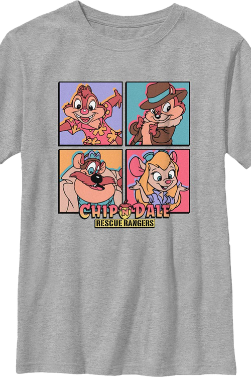 Boys Youth Character Squares Chip 'n Dale Rescue Rangers Shirt