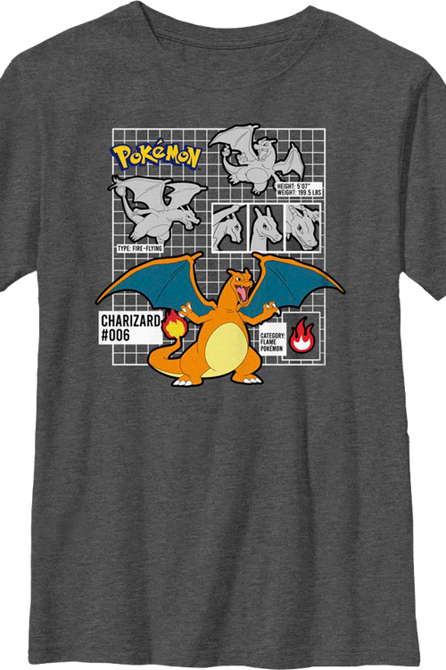 Boys Youth Charizard Pokemon Shirt