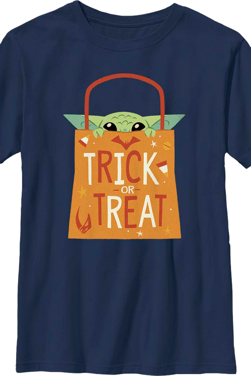 Boys Youth Grogu Trick Or Treat The Mandalorian Star Wars Shirt