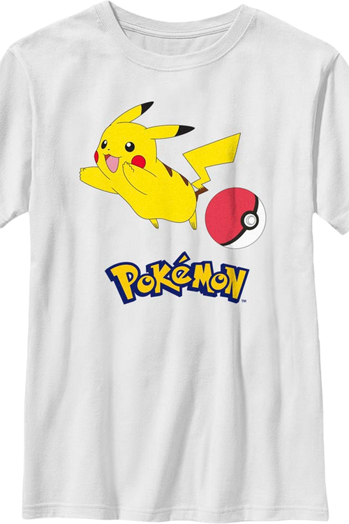 Boys Youth Pikachu Bouncing Pokemon Shirt