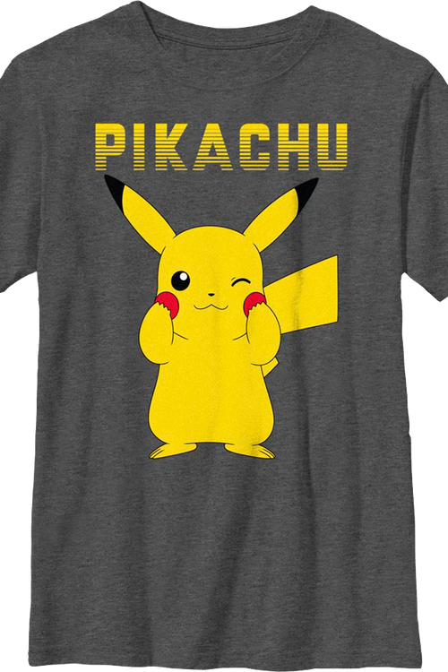 Boys Youth Pikachu Cheeks Pokemon Shirt
