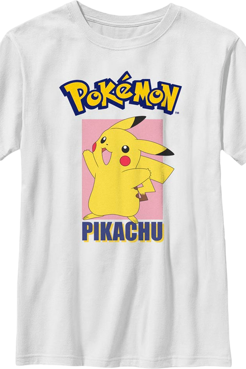 Boys Youth Pikachu Square Pokemon Shirt