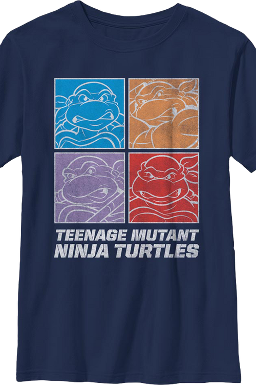 Boys Youth Square Outlines Teenage Mutant Ninja Turtles Shirt