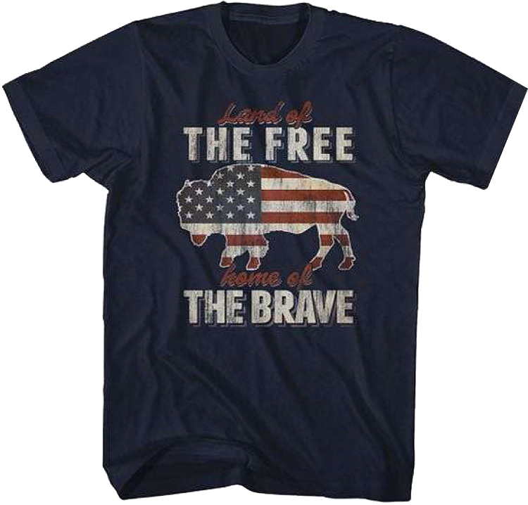 Buffalo Land Of The Free Home Of The Brave T-Shirt