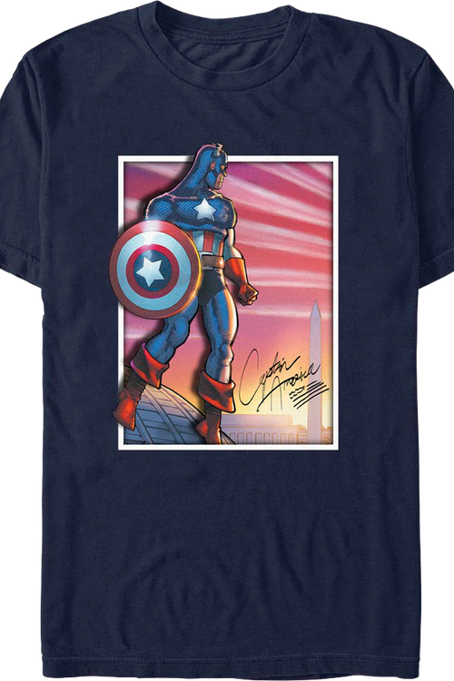 Captain America Capital Photo Marvel Comics T-Shirt