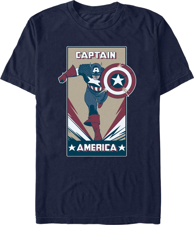 Captain America Graphic Poster Marvel Comics T-Shirt