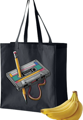 Cassette Tape Rewind Tote Bag