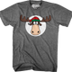 Moose Head With Santa Claus Hat Christmas Vacation T-Shirt thumbnail