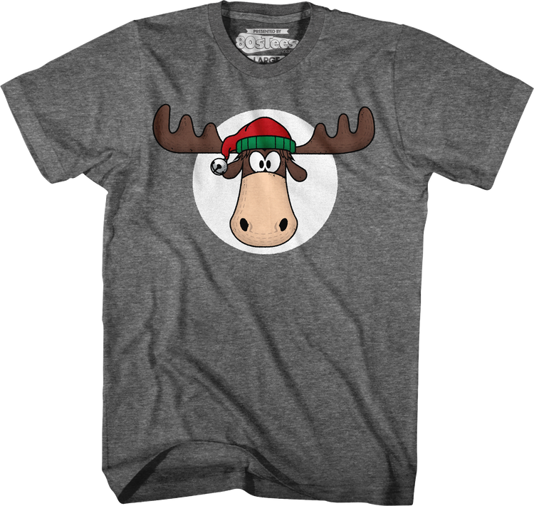 Moose Head With Santa Claus Hat Christmas Vacation T-Shirt