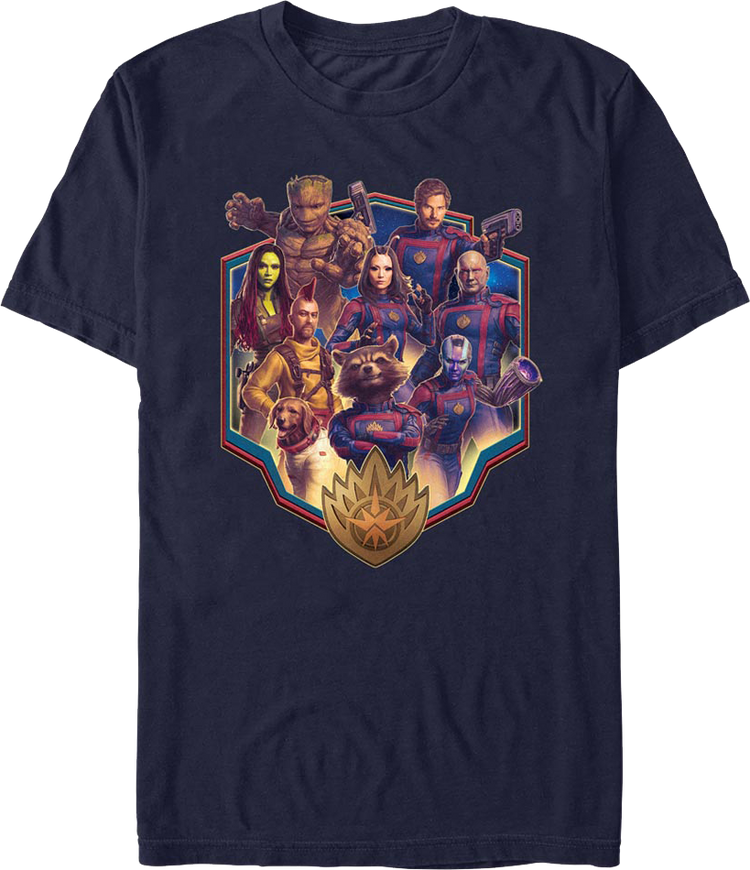Character Shield Collage Guardians Of The Galaxy Volume 3 T-Shirt