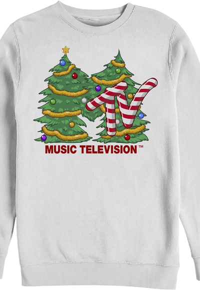 White Christmas Tree Logo MTV Sweatshirt