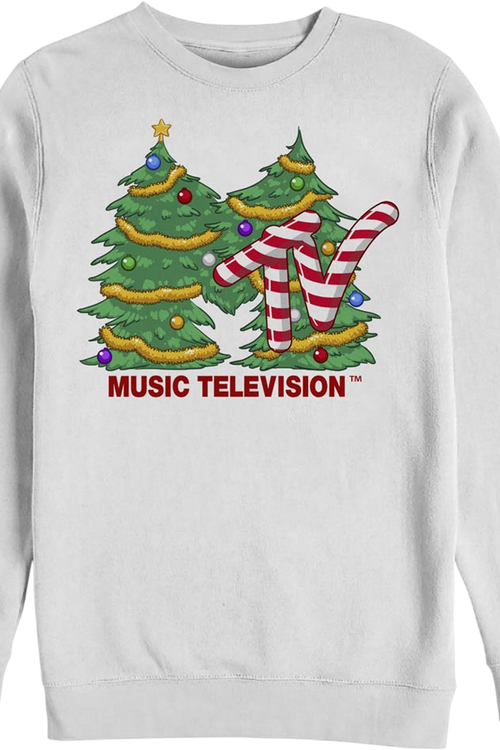 White Christmas Tree Logo MTV Sweatshirt