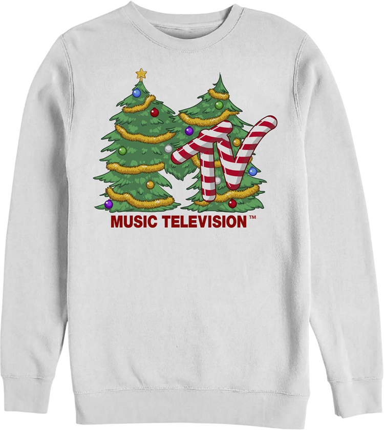 White Christmas Tree Logo MTV Sweatshirt