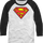 Classic Superman Logo DC Comics Raglan Baseball Shirt