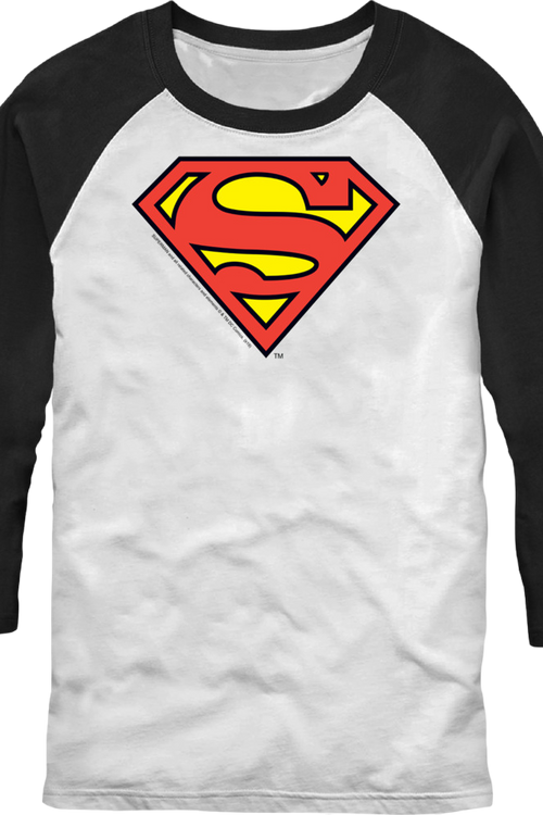 Classic Superman Logo DC Comics Raglan Baseball Shirt