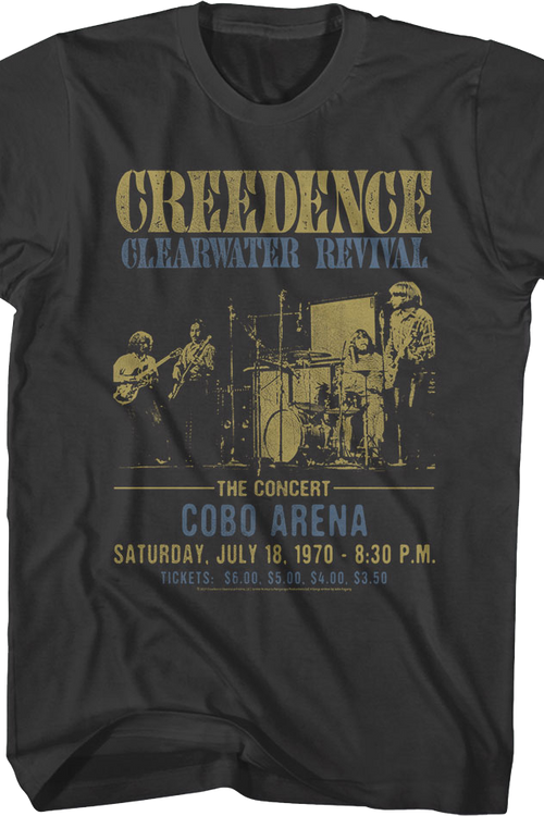 Cobo Arena Concert Creedence Clearwater Revival T-Shirt