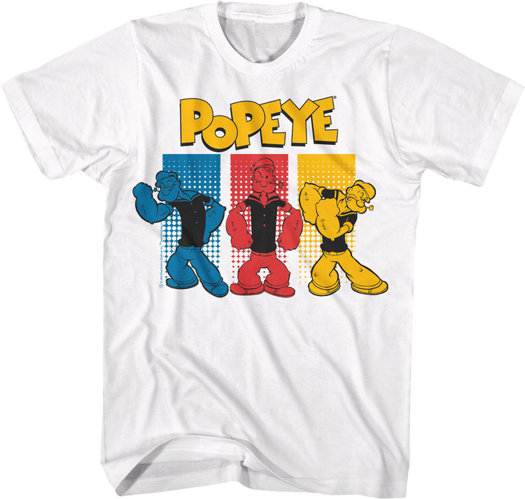 Colorful Sailor Poses Popeye T-Shirt