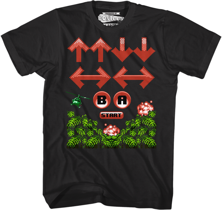 Contra Cheat Code 30 Lives T-Shirt