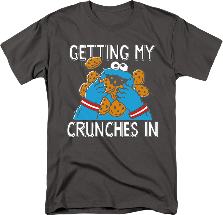 Cookie Monster Getting My Crunches In Sesame Street T-Shirt