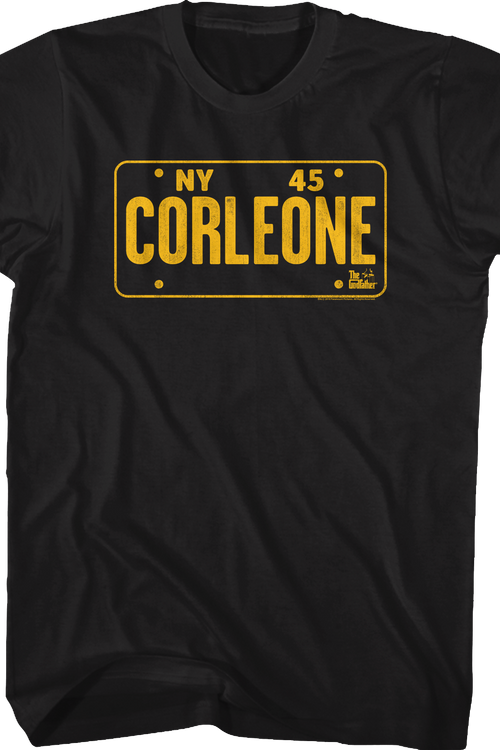 Corleone License Plate Godfather T-Shirt