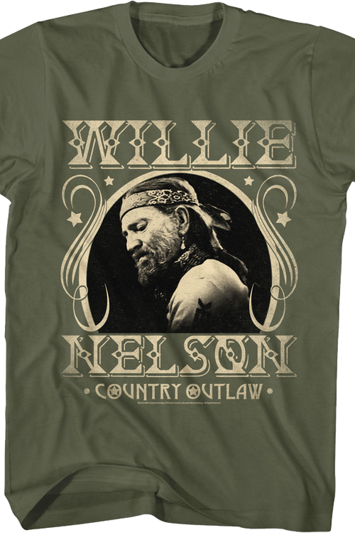 Country Outlaw Vintage Photo Willie Nelson T-Shirt