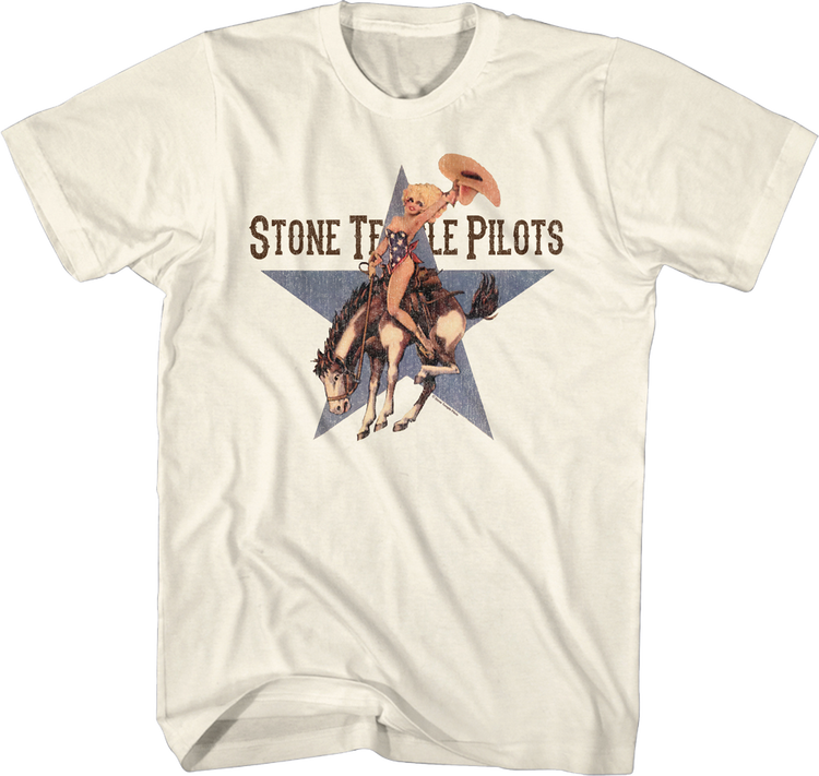 Cowgirl Riding Bronco Stone Temple Pilots T-Shirt