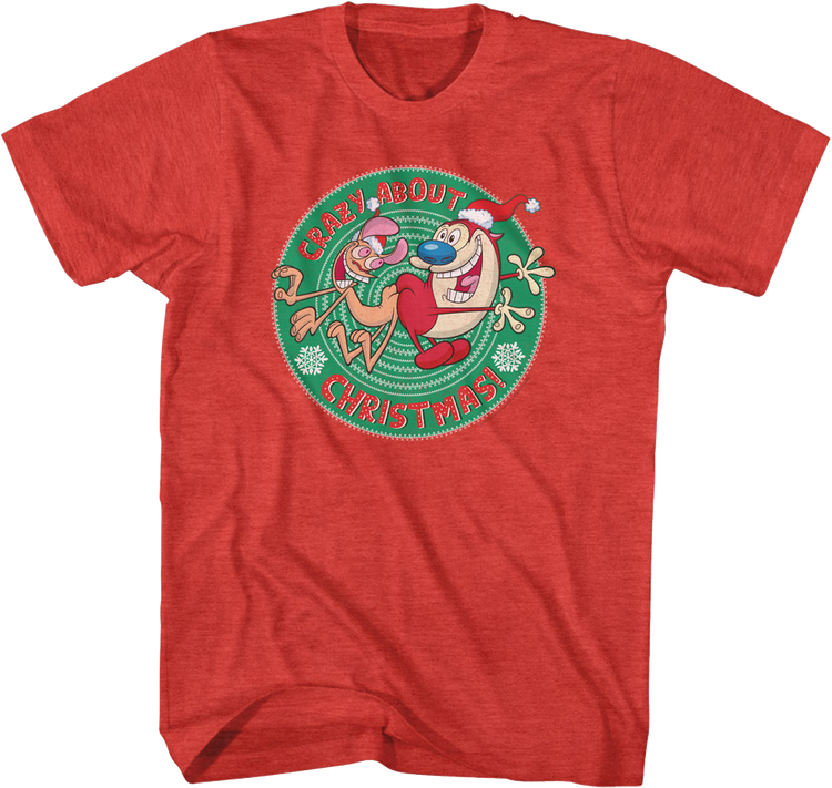Crazy About Christmas Ren And Stimpy T-Shirt