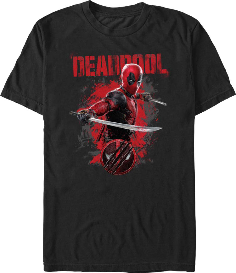 Deadpool Katanas Pose Deadpool & Wolverine Marvel Comics T-Shirt
