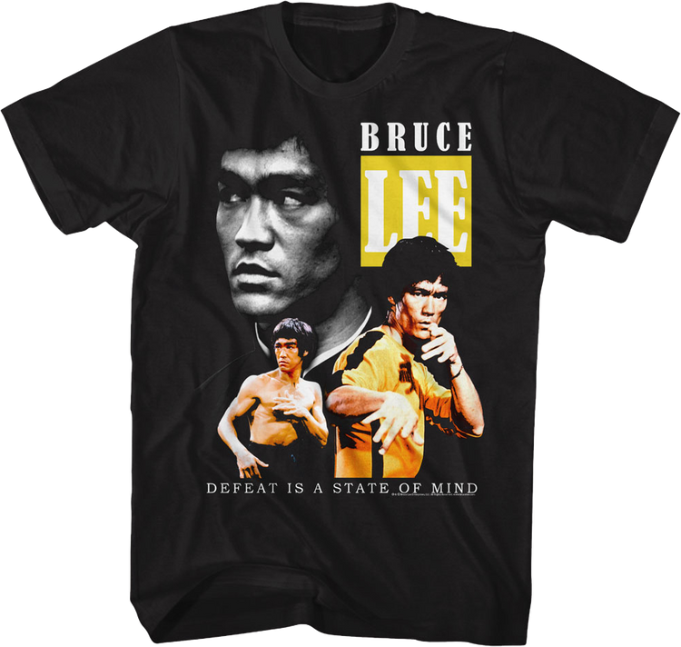 Defeat Is A State Of Mind Collage Bruce Lee T-Shirt