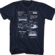 DeLorean Schematic Back To The Future Navy T-Shirt thumbnail