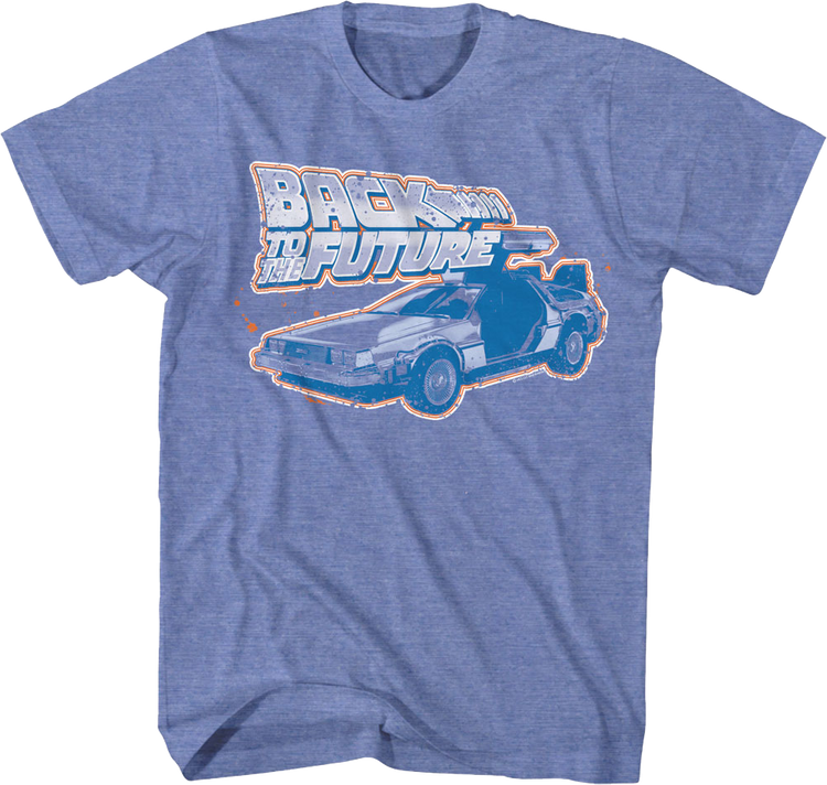 Distressed DeLorean Paint Splatter Back To The Future T-Shirt