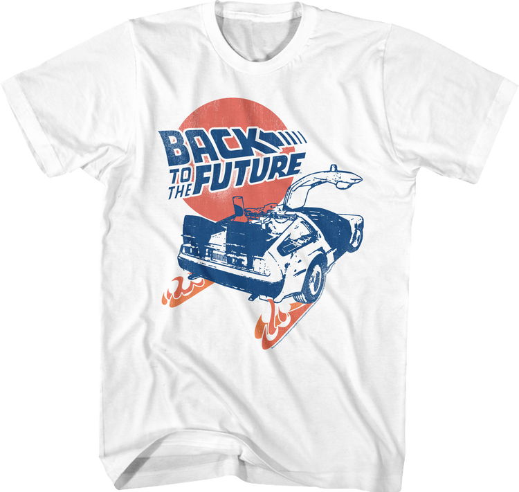 Distressed Fire Tracks Back To The Future T-Shirt