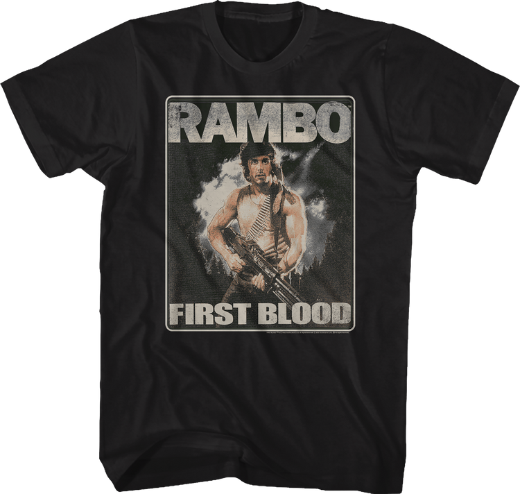 Distressed First Blood Poster Rambo T-Shirt