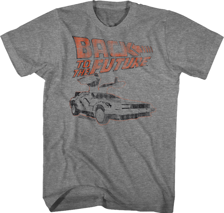 Distressed Logo And DeLorean Back To The Future T-Shirt