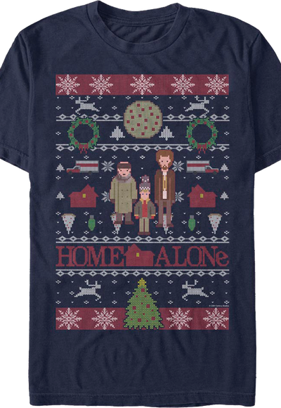 Faux Ugly Christmas Sweater Home Alone T-Shirt