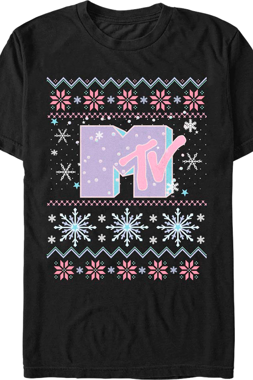 Faux Ugly Christmas Sweater MTV T-Shirt