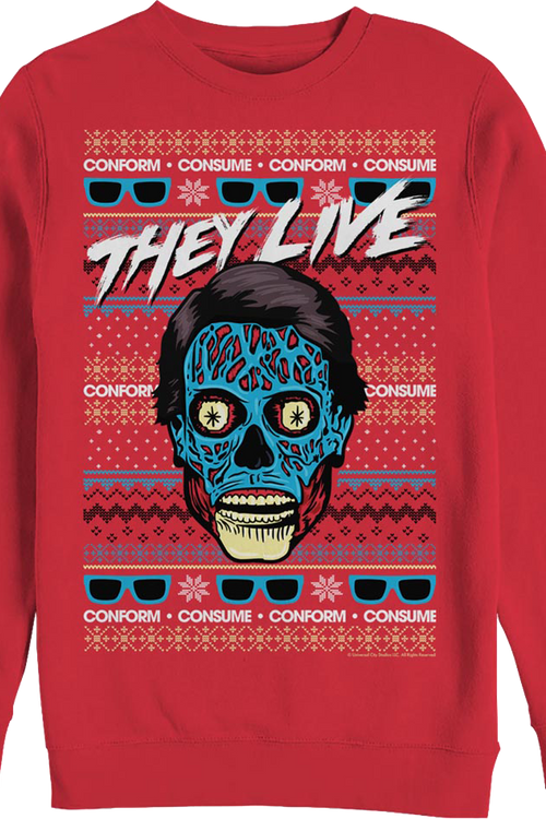 Faux Ugly Christmas Sweater They Live Sweatshirt
