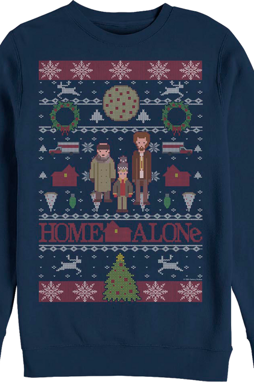 Faux Ugly Christmas Sweater Main Characters Home Alone Sweatshirt