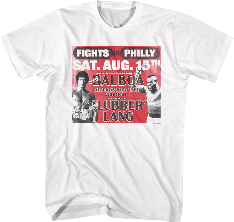 Fights In Philly Rocky Balboa vs Clubber Lang Rocky T-Shirt