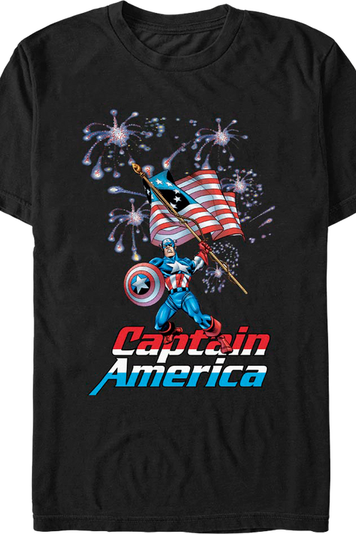 Fireworks Captain America Marvel Comics T-Shirt